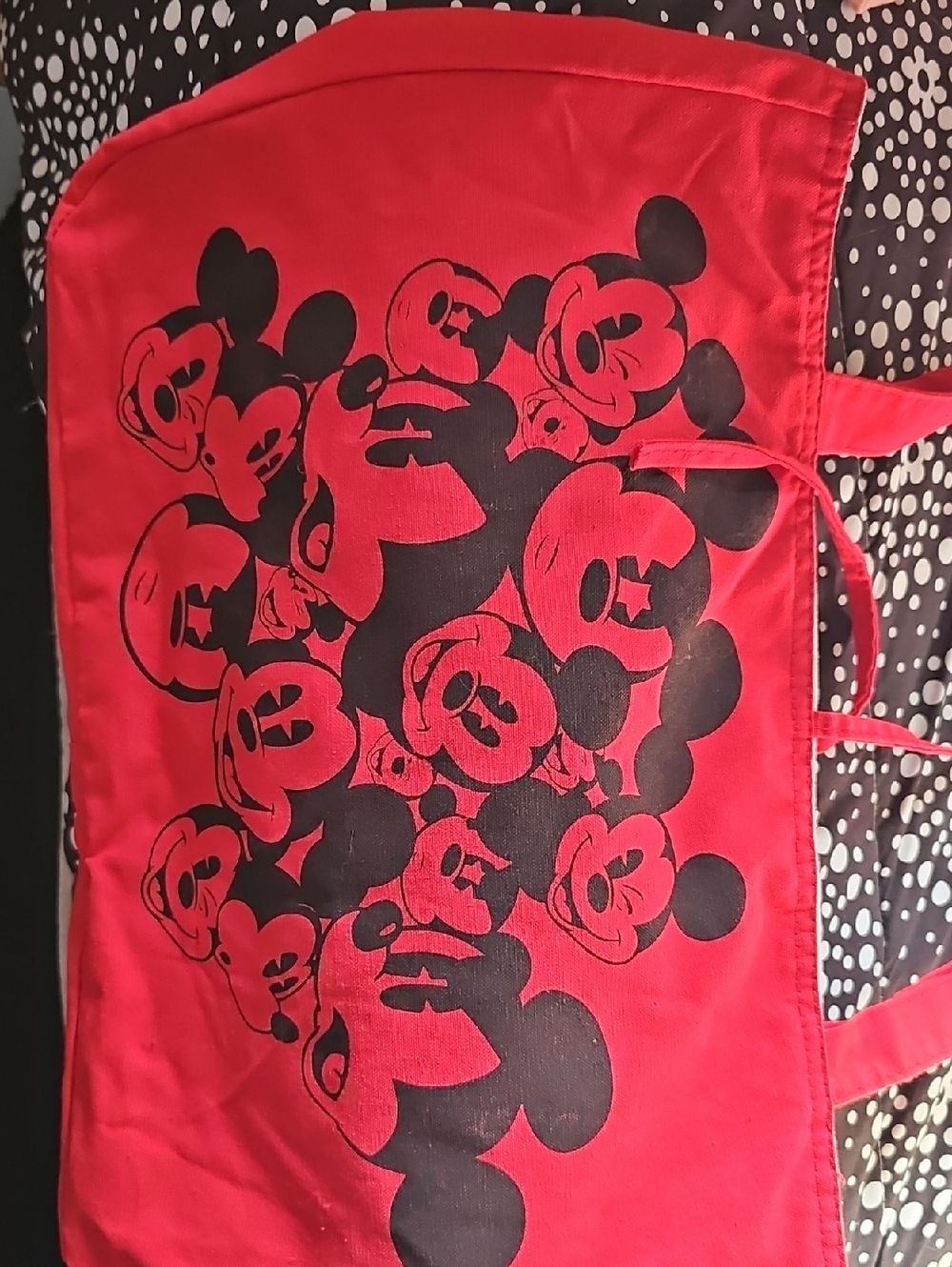 Disney Parks Red and Black Polka Dot Tote